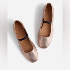 The Greta Ballet Flat - Rose Gold Metallic Never Worn!